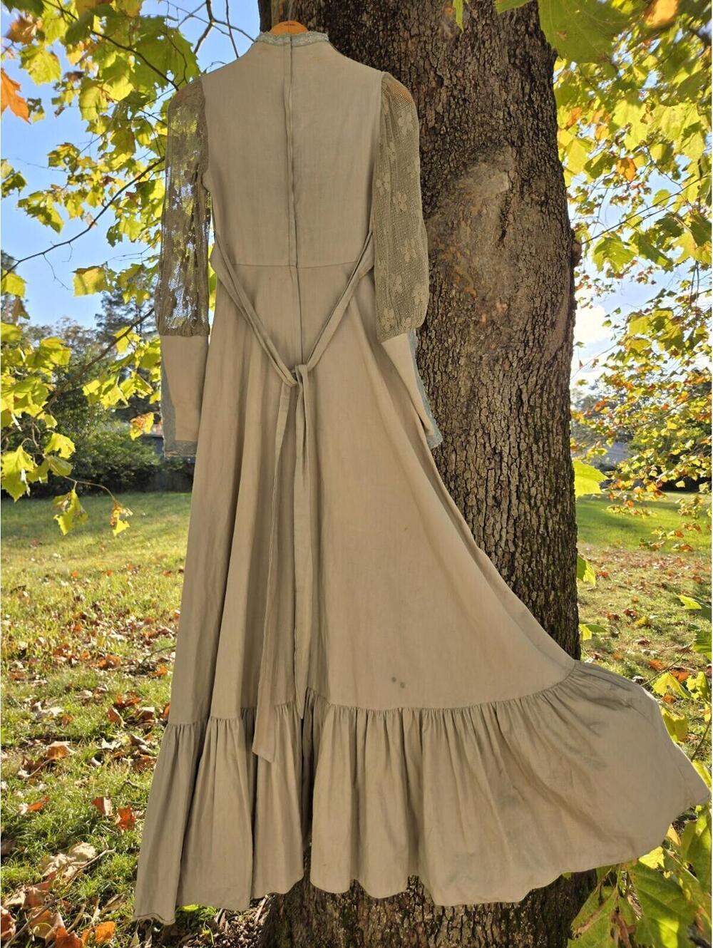 Gunne Sax Vintage Velvet Renaissance Lace Victorian Medieval Dress Womens Size 5 - Picture 2 of 15
